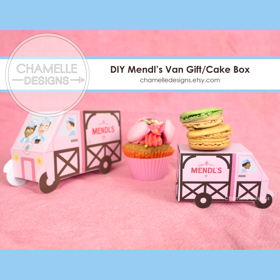 DIY Mendl's van cake macarons box - Chamelle Designs