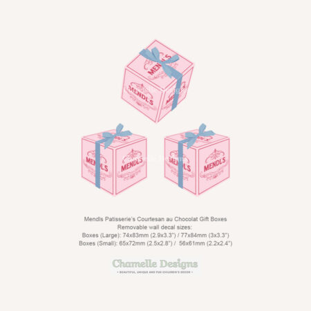 Mendls Patisserie - Grand Budapest Hotel - boxes - removable wall stickers decals - Chamelle Designs