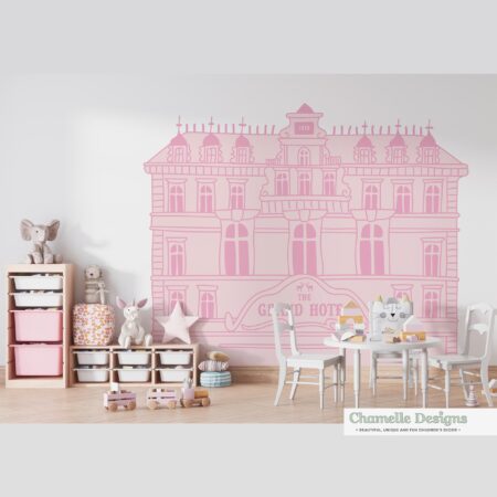 Grand Budapest Hotel pink hotel -Large wall decal - Chamelle Designs