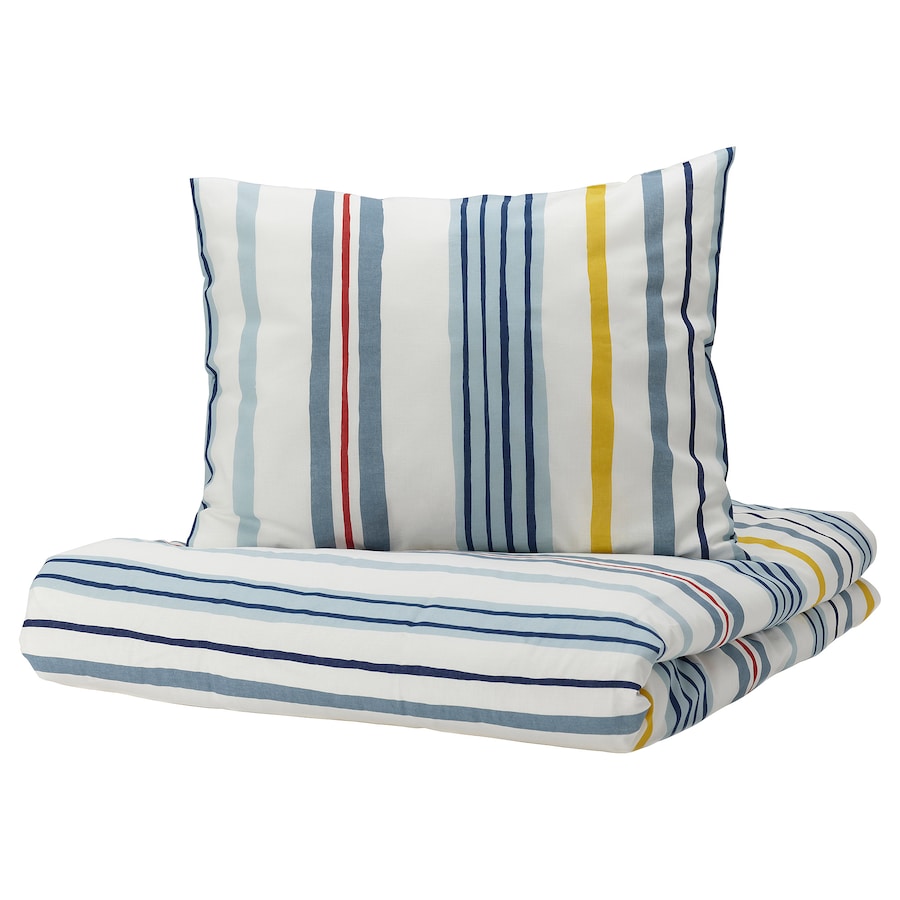 Ikea childrens bed linen duvet covers quality thread count nattslaenda nautical navy stripes